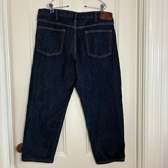 Lands’ End Square Rigger Jeans 36 x25 Traditional Fit Dark Wash Blue Denim - Picture 2 of 8